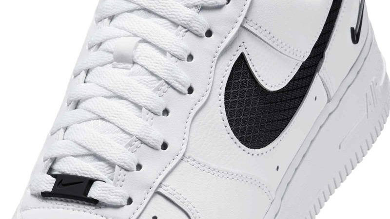 Nike Air Force 1 Low Ripstop Swoosh White Black Side