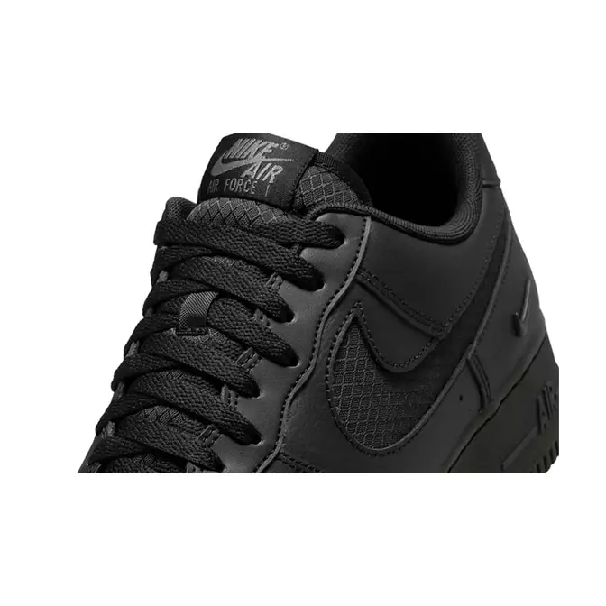 Nike Air Force 1 Low Triple Black Ripstop IH4452-001 tongue