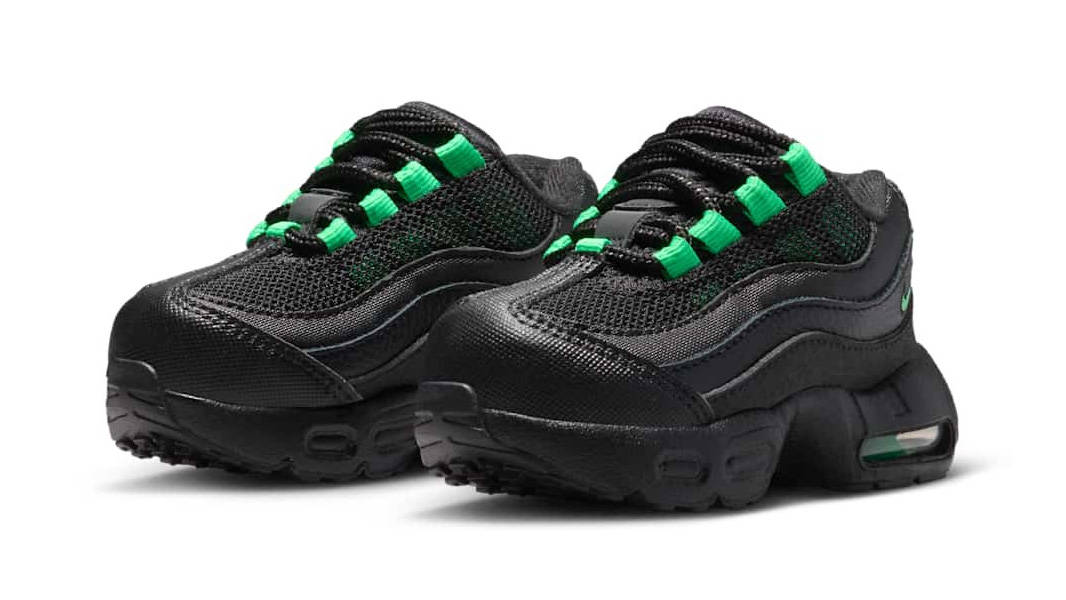 Nike Air Max 95 Recraft Toddler Black Green Shock Front