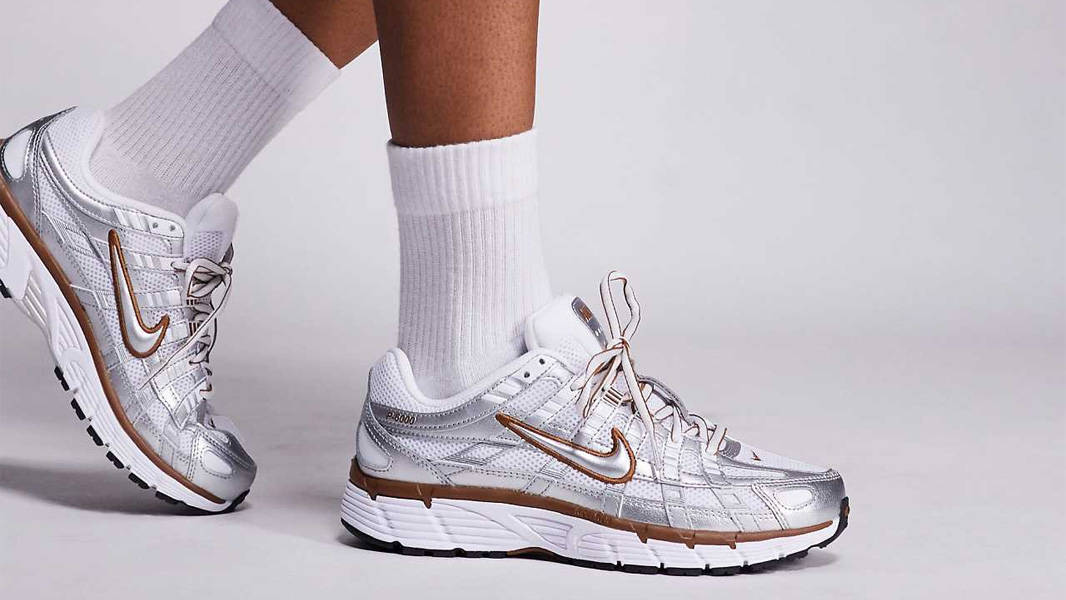 Nike P-6000 Silver Brown On Foot