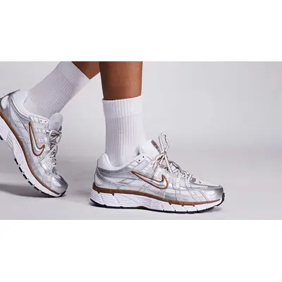 Nike P-6000 Silver Brown On Foot