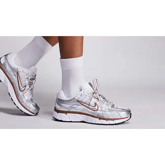 Nike P-6000 Silver Brown On Foot