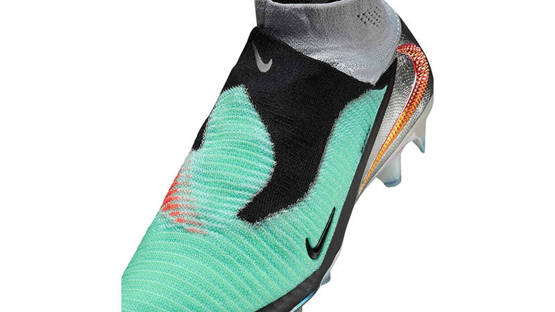 Nike Phantom 6 High Elite Firm-Ground Football Boot Chrome Black IH3735-001 toe