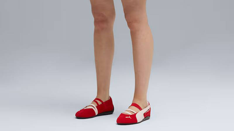 PUMA Speedcat Ballet Red 401287-07 on foot