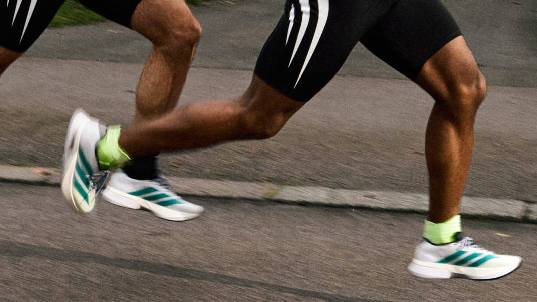 adidas Adizero Boston 13 EQT Cloud White Pure Teal On Foot