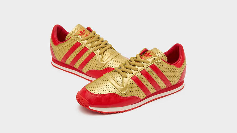 adidas Galaxy OG Gold Metallic Red JR5695 feature