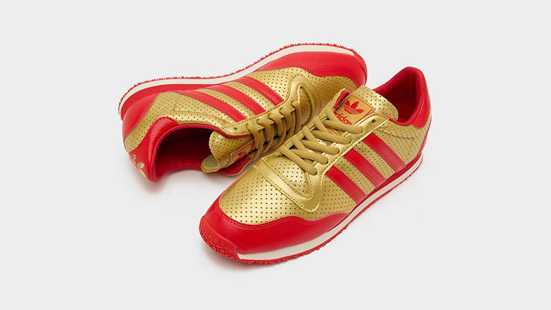 adidas Galaxy OG Gold Metallic Red JR5695 front