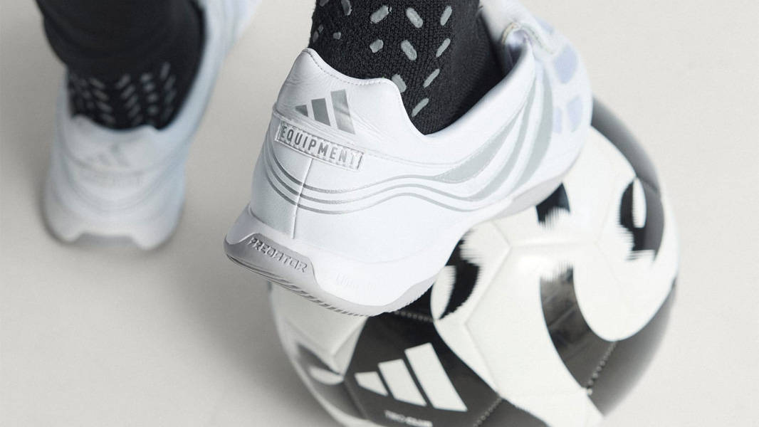 adidas Predator Precision White Silver On Foot Back
