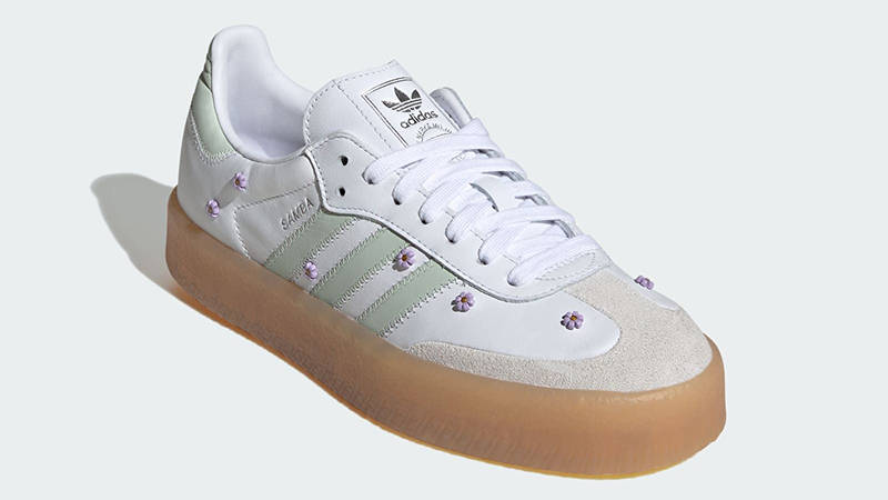 adidas Sambae Floral White Linen Green JS3954 front