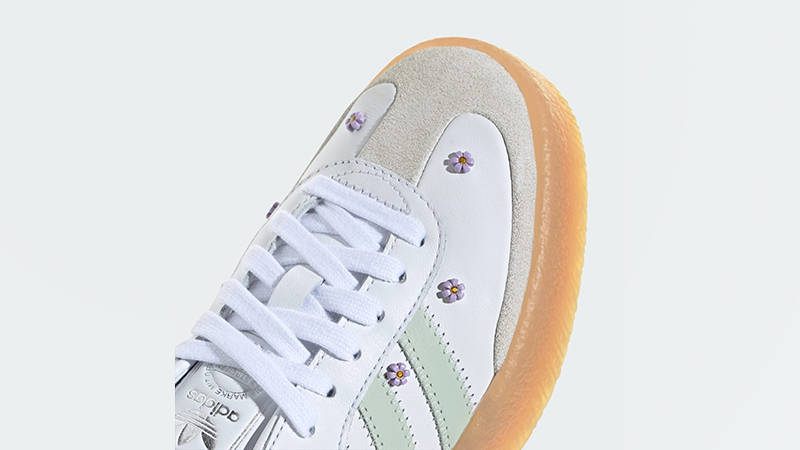 adidas Sambae Floral White Linen Green JS3954 toe