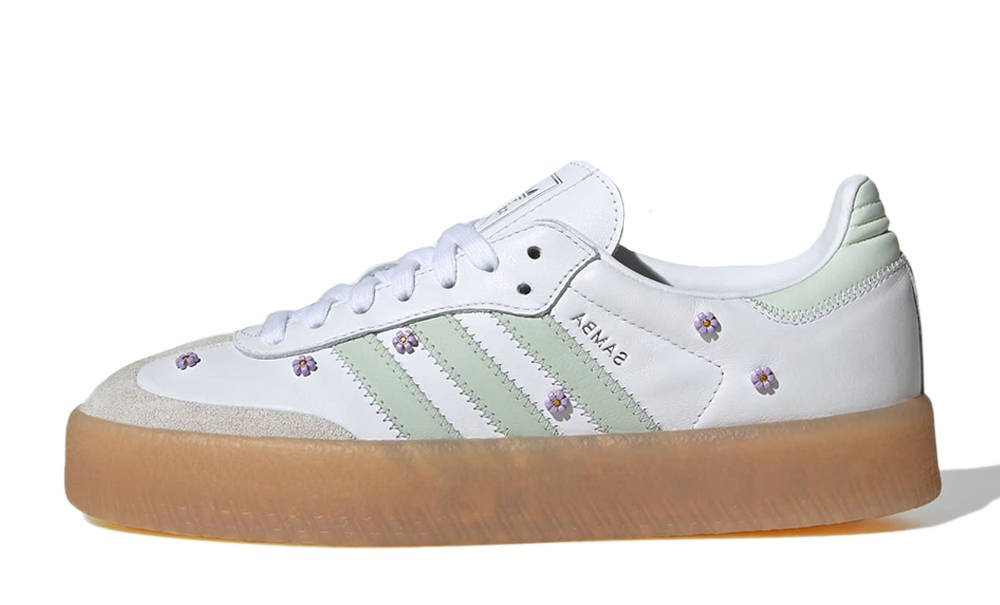 adidas Sambae Floral White Linen Green JS3954 The Sole Supplier