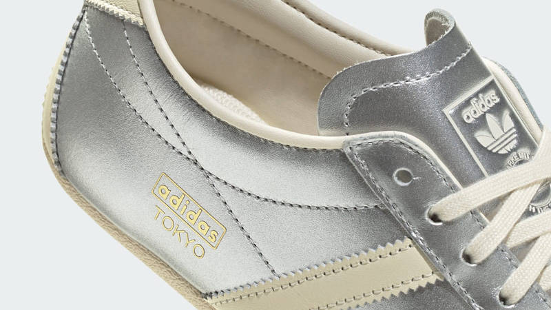 adidas Tokyo Silver Metallic Cream White Closeup