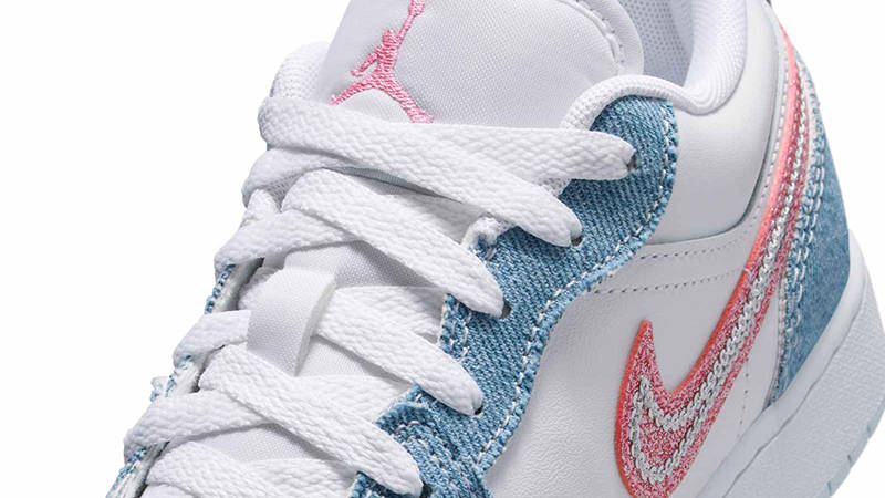 Air Jordan 1 Low SE GS Denim Sequin HQ2001-400 Detail