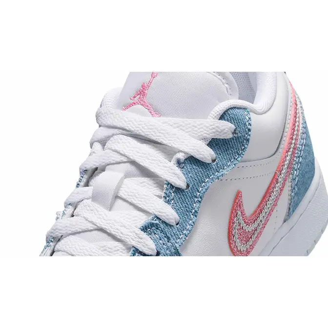 Air Jordan 1 Low SE GS Denim Sequin HQ2001-400 Detail