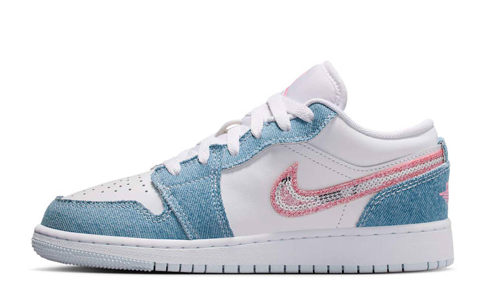 Air Jordan 1 Low SE GS Denim Sequin HQ2001-400