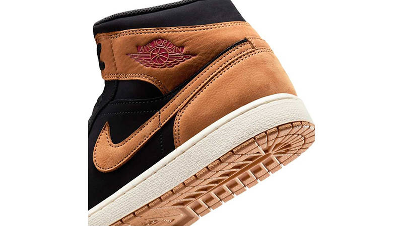 Air Jordan 1 Mid Black Flax HV4091-002 heel