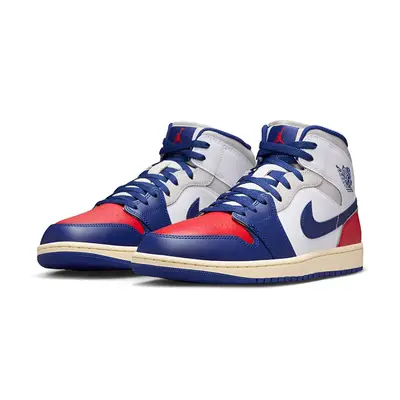 Air Jordan 1 Mid Rare Air White Red Blue DQ8426-102 front