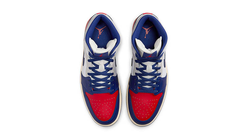 Air Jordan 1 Mid Rare Air White Red Blue DQ8426-102 middle