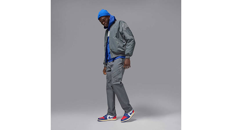 Air Jordan 1 Mid Rare Air White Red Blue DQ8426-102 on foot