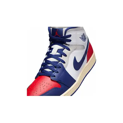 Air Jordan 1 Mid Rare Air White Red Blue DQ8426-102 tongue