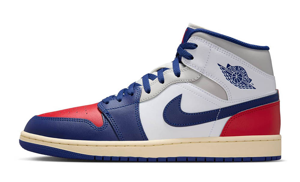 Air Jordan 1 Mid Rare Air White Red Blue DQ8426-102