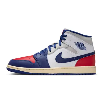 Air Jordan 1 Mid Rare Air White Red Blue DQ8426-102