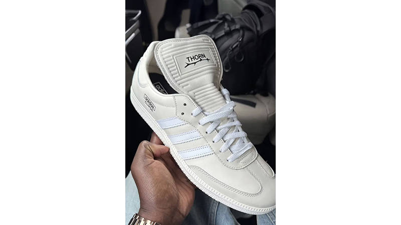 Clipse x adidas Samba White side