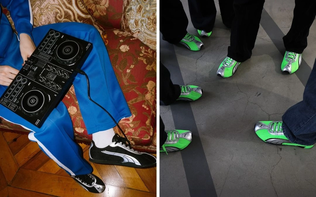 on-feet shots of the PUMA H-Street green and black colourway