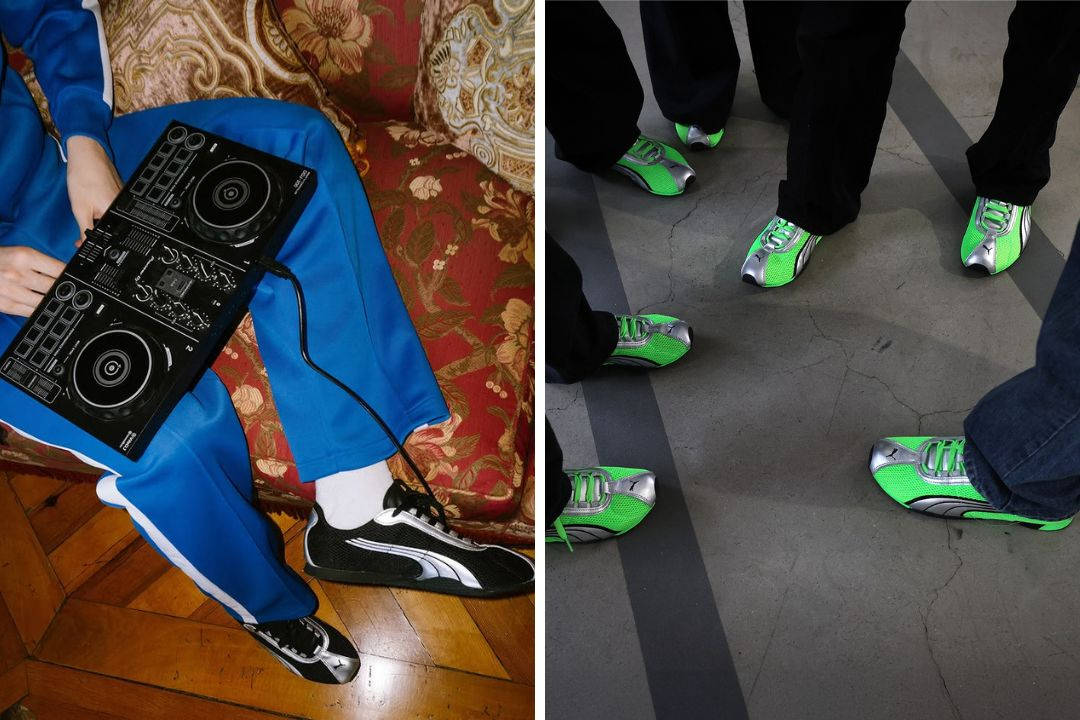 on-feet shots of the PUMA H-Street green and black colourway