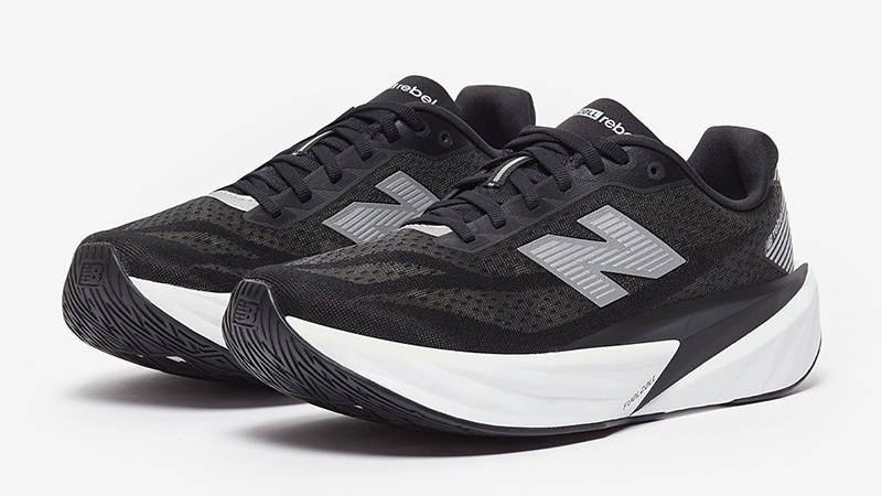 New Balance FuelCell Rebel v5 Black Silver White MFCXLO5 front