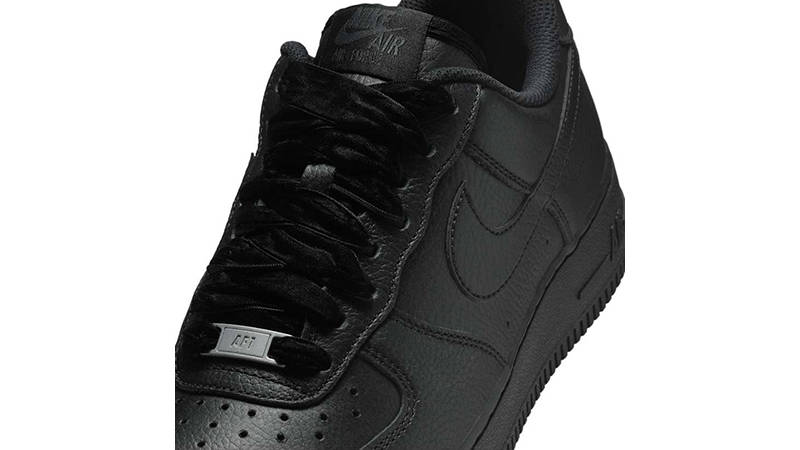 Nike Air Force 1 Low Ribbon Laces Triple Black HV4403-001 tongue