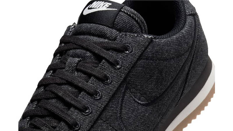 Nike Cortez Black Denim IM8052-010 tongue