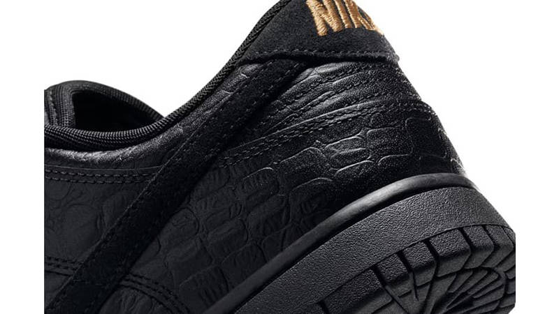 Nike Dunk Low Black Croc Skin HV4388-001 heel