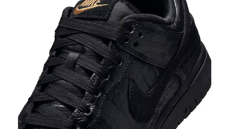 Nike Dunk Low Black Croc Skin HV4388-001 tongue