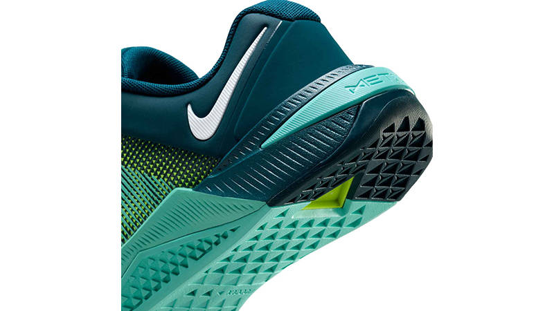 Nike Metcon 10 Midnight Turquoise Volt HQ2620-300 heel