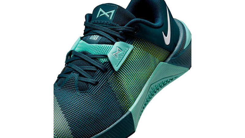 Nike Metcon 10 Midnight Turquoise Volt HQ2620-300 tongue