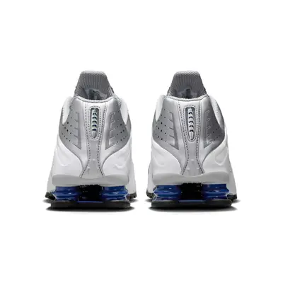 Nike Shox R4 Metallic Silver Deep Royal Blue Back
