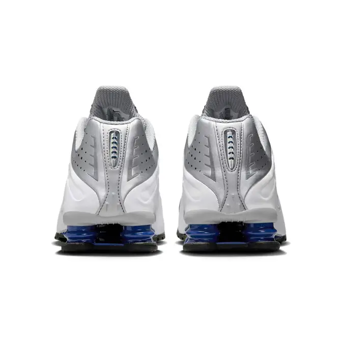 Nike Shox R4 Metallic Silver Deep Royal Blue Back