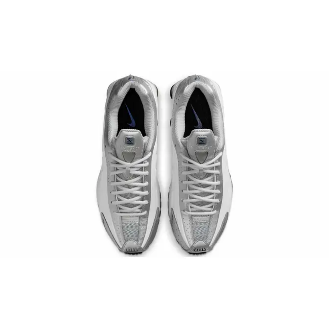 Nike Shox R4 Metallic Silver Deep Royal Blue Middle