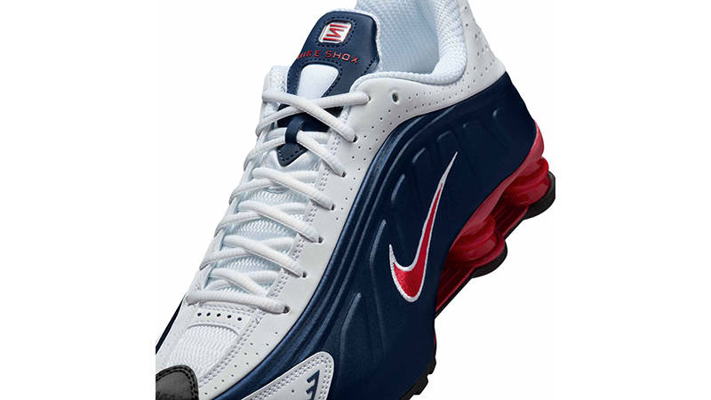 Nike Shox R4 Midnight Navy Red HQ1988-400 tongue
