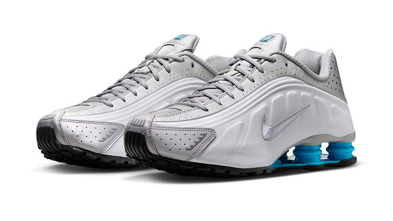 Nike Shox R4 Silver Blue Lagoon HQ1988-005 front