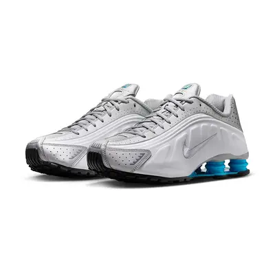 Nike Shox R4 Silver Blue Lagoon HQ1988-005 front