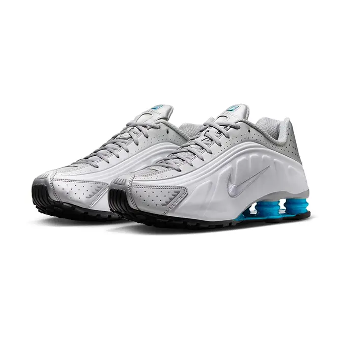 Nike Shox R4 Silver Blue Lagoon HQ1988-005 front
