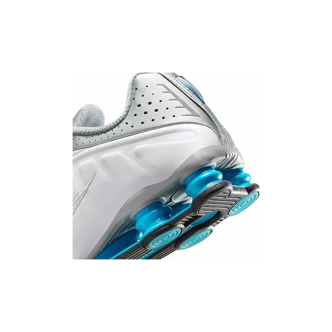 Nike Shox R4 Silver Blue Lagoon HQ1988-005 heel