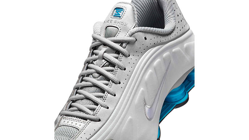 Nike Shox R4 Silver Blue Lagoon HQ1988-005 side