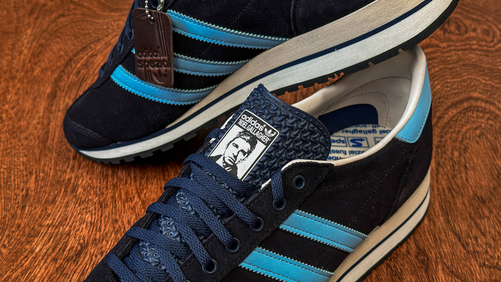 Noel Gallagher x adidas Marathon SPZL close up shot of forefoot