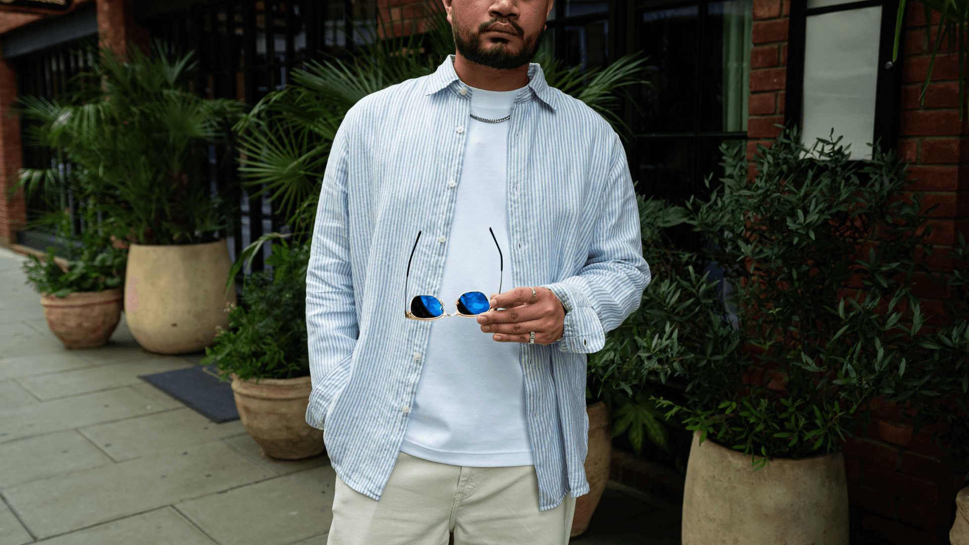 The 100% Premium Linen Shirt (Stripe)