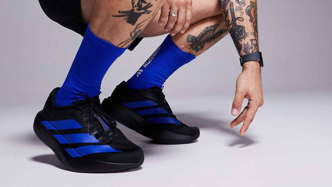 adidas Adizero EVO SL Black Blue On Foot