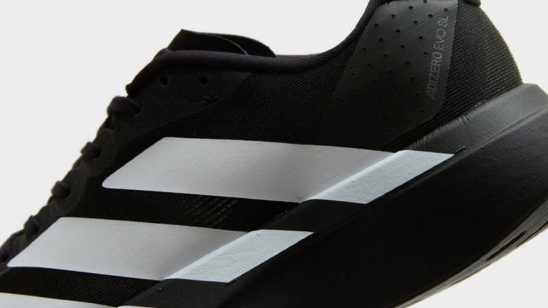 adidas Adizero EVO SL GS Black White Closeup