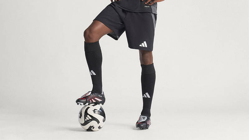 adidas Predator League Elite BSR Foldover Tongue Firm Ground Boots Black Silver JS0563 on foot with ball